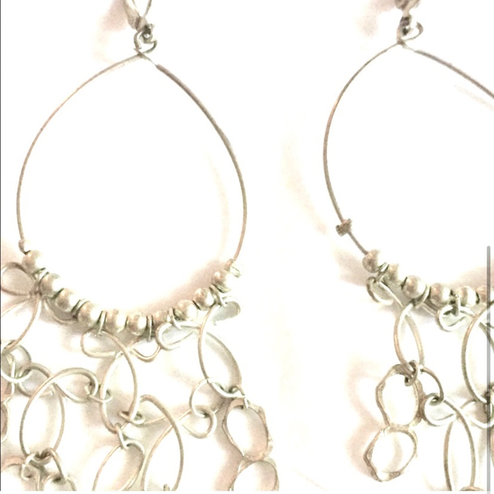 Silver dangle earrings - Picture 3 of 4